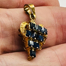 Load image into Gallery viewer, Sapphire Gemstone Vermeil Pendant Necklace | Blue | 1 inch long | 1 Pendant |

