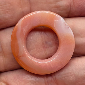 1 Creamy Carnelian Window Frame Pi Pendant Bead 8983E