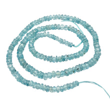 Load image into Gallery viewer, 78.9cts Natural Blue Zircon 4x2.5-3x1.5mm Graduated Faceted Bead Strand 10845
