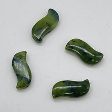Load image into Gallery viewer, 4 Beads of Nephrite Jade 20x10x5mm Beads 9347
