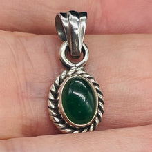 Load image into Gallery viewer, Green Agate Sterling Silver Drop Pendant | 3/4&quot; Long | Green | 1 Pendant |
