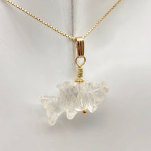 Load image into Gallery viewer, Quartz Koi Fish Pendant Necklace | Semi Precious Stone Jewelry | 14k Pendant
