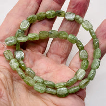 Load image into Gallery viewer, Silver Schiller Green Kyanite Bead Strand | 10x8mm | Green Silver | 41 Beads |
