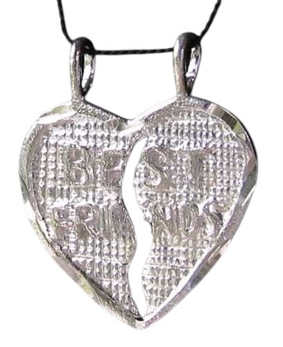 Sterling Silver Best Friends Heart Charm Pendant 9968C