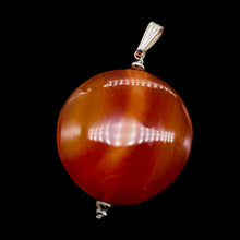 Load image into Gallery viewer, Carnelian 2&quot; Long Round Pendant | 40mm (Carnelian) | Orange | 1 Pendant |
