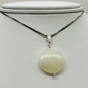 Gemmy Peruvian Opal Sterling Silver Pendant | White |1 1/4" (Long) | 20mm |