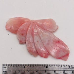 84cts Hand Carved Pink Peruvian Opal Flower Bead | 130x48x6mm |