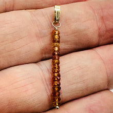 Load image into Gallery viewer, Sapphire Faceted Rondelle 14K Gold Filled Pendant | Pink, Orange | 1 1/2&quot; Long |

