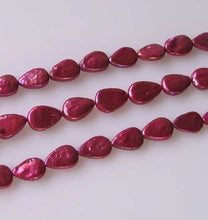 Load image into Gallery viewer, Yummy Raspberry FW Teardrop Coin Pearl 8 inchStrand 9949HS
