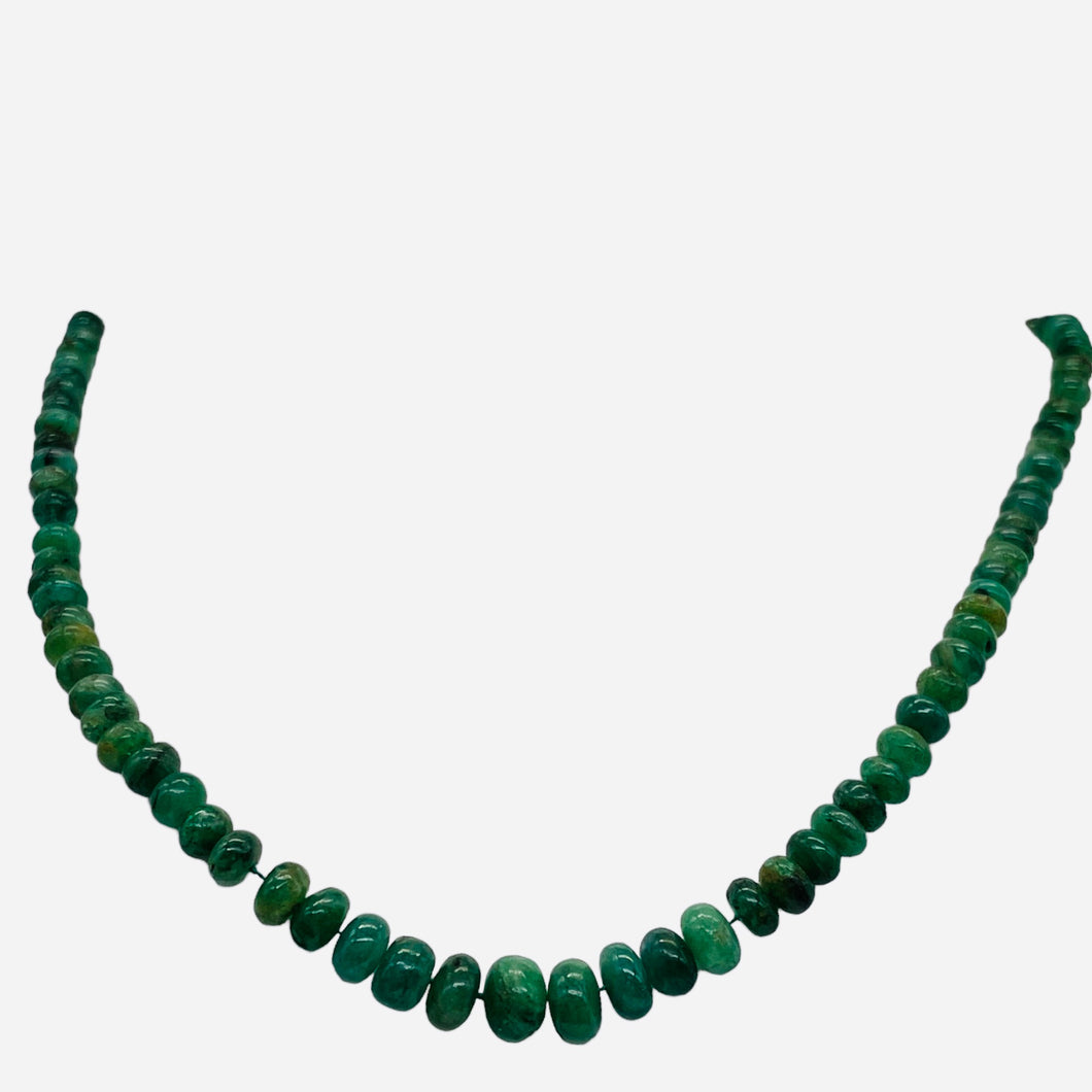 Emerald Graduated 3 to 7mm Rondelle Necklace | 26