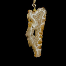 Load image into Gallery viewer, Druzy Agate Slice Designer 14kgf Pendant | 2 1/4" Long | Druzy Agate Crystal |
