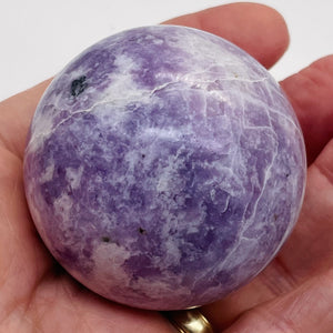 Lepidolite 209g Round Collector's Sphere | 2" | Purple White | 1 Sphere |