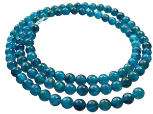 Superb 3.5mm Round Blue Apatite Bead Strand 109382