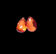 Load image into Gallery viewer, Padparadscha Faceted Sapphire Beads | 0.51cts | Orange | Briolette | 2 ea |
