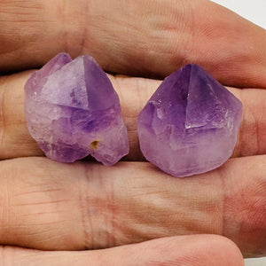Amethyst Natural Crystals Parcel | 21x18x15 and 19x16x16mm | Purple | 2 Beads |