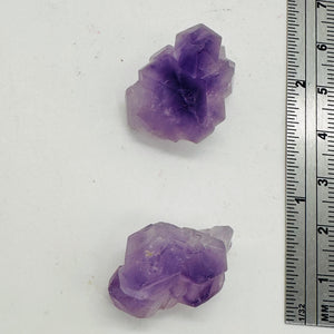 Amethyst Natural Crystals Parcel | 26x19x19 and 26x17x17mm | Purple | 2 Beads |