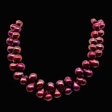 Load image into Gallery viewer, Radiant Raspberry 10x9mm to13.5x9mmteardrop Briolette Pearl Strand 110131
