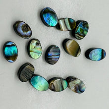 Load image into Gallery viewer, Genuine Abalone Oval Coin Beads | Iridescent Purple Blue Shell Beads for Jewelry Making | 6x4mm Natural Abalone Shell
