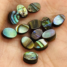 Load image into Gallery viewer, Genuine Abalone Oval Coin Beads | Iridescent Purple Blue Shell Beads for Jewelry Making | 6x4mm Natural Abalone Shell
