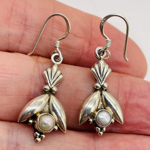Fresh Water Pearl Sterling Silver Drop Earrings | 1 1/2" Long | White | 1 Pair |