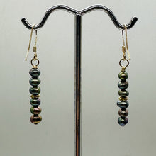 Load image into Gallery viewer, Coppery Rainbow Platinum Freshwater Pearl 14K Gold Filled Earrings 4mm 1.5"
