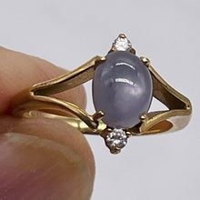 Load image into Gallery viewer, Star Sapphire Oval Cut and Diamonds 14K Gold Ring | Size 3.5 | Blue | 1 Ring |
