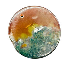 Load image into Gallery viewer, Limbcast Moss Agate Disc Pendant Bead | 34x2mm | Orange, White | 1 Bead |
