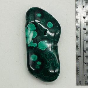 Malachite 47g Polished Gemstone WorryStone | 64x30x12mm | Green | 1 Specimen |