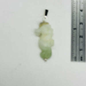 Serpentine Seahorse Sterling Silver Pendant | Green | 1 1/4" Long | 1 Pendant |