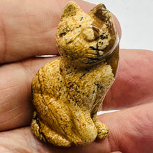 Load image into Gallery viewer, Hand Carved Stone Abyssinian Sitting Cat Collectible | 41x25x17mm | Red, Orange
