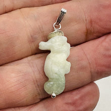 Load image into Gallery viewer, Serpentine Seahorse Sterling Silver Pendant | Green | 1 1/4&quot; Long | 1 Pendant |
