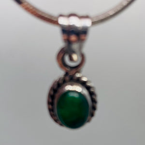 Green Agate Sterling Silver Drop Pendant | 3/4" Long | Green | 1 Pendant |