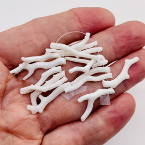 Coral Branch Beads | 31x3 to 27x2mm | White | 14 Beads |