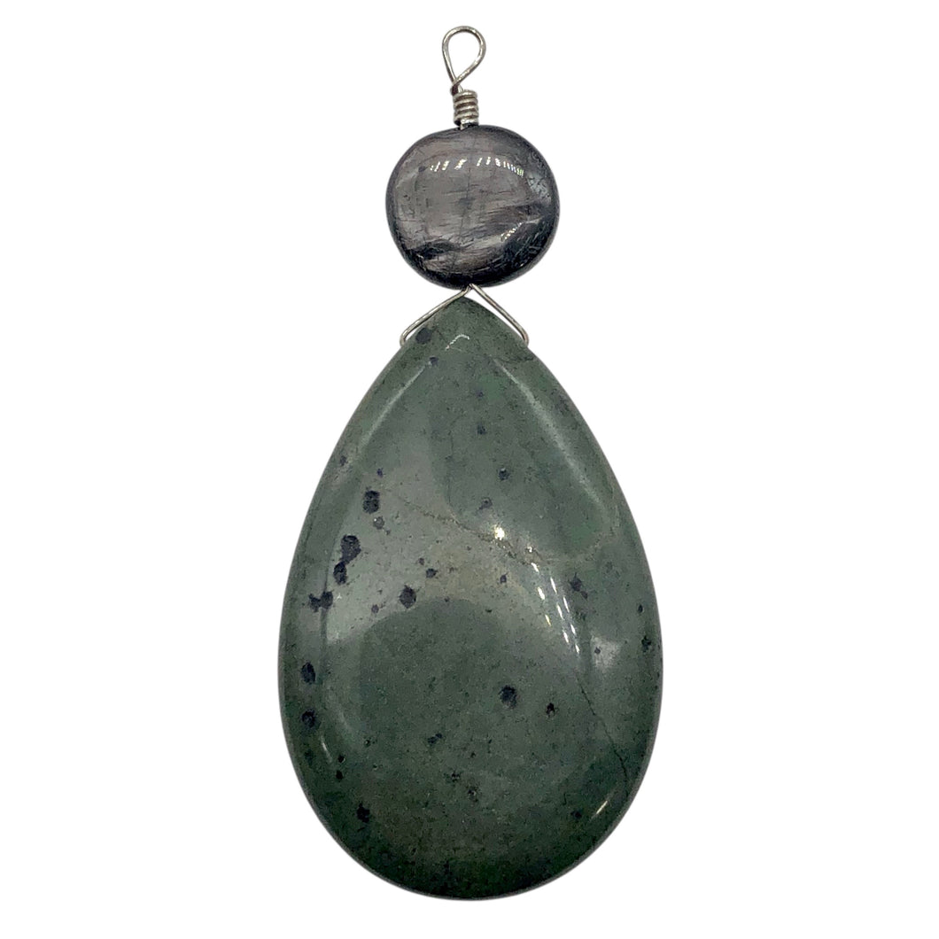 Hypersthene Tsunami Stone Briolette Sterling Silver Pendant| 3