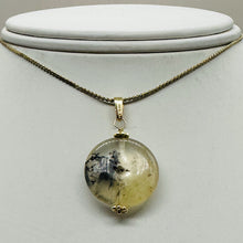Load image into Gallery viewer, Gemmy Dendritic Peruvian Opal 14K Gold Filled Pendant | Clear Black|1 1/4&quot; Long|
