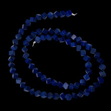 Load image into Gallery viewer, Wow Indigo Blue Lapis Diagonal Drill Cube Bead Strand 104317
