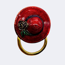 Load image into Gallery viewer, Society Designer Hat Brooch | 56x42x15mm | Sparkling Red | 1 Brooch |
