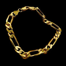 Load image into Gallery viewer, Handmade Italian 18K Gold Vermeil Figaro Chain Bracelet | 7mm | 8" | 12g |
