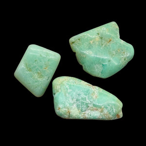 Chrysoprase Natural Nugget Beads 34g | 28x30x10mm, 35x31x19mm, 39x24x8mm| Green|