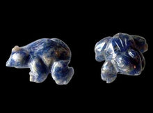 Load image into Gallery viewer, Ribbit 2 Realistic Carved Sodalite Frog Beads | 20x18x9.5mm | Blue white
