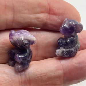 Swingin 2 Carved Amethyst Monkey Beads | 20.5x12x11mm | Purple