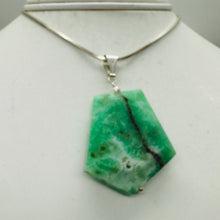 Load image into Gallery viewer, Chrysoprase Carved Sterling Silver Drop Pendant | 2" Long | Green |
