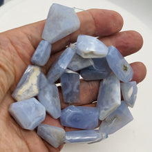 Load image into Gallery viewer, Drusy Blue Chalcedony 100g Quadrilateral Strand| 35x22 to 22x19mm | Blue, White|
