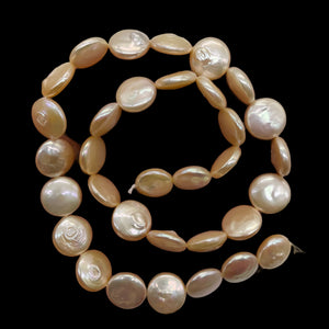 Natural Perfect Peach FW Coin Pearl Strand 104765