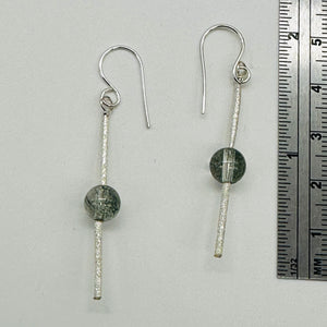 Sparkling Actinolite Quartz Sterling Silver Earrings | 2" long | 1 Pair |