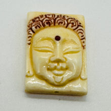 Load image into Gallery viewer, Scrimshawed &amp; Carved Buddha Centerpiece Waterbuffalo Bone Bead 10309A
