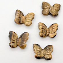 Load image into Gallery viewer, Flutter Hand Carved Tigereye Butterfly Animal Beads | 21x18x5mm | Golden Brown
