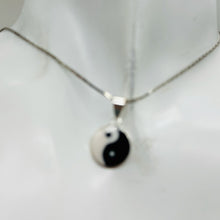 Load image into Gallery viewer, Ying Yang Sterling Silver Round Pendant | 7/8&quot; Long | Black, White | 1 Pendant |
