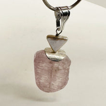 Load image into Gallery viewer, Kunzite and Triangle Pearl Sterling Silver Pendant | 2&quot; Long | Pink | 1 Pendant|
