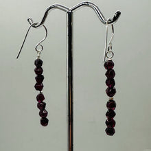 Load image into Gallery viewer, Merlot Mozambique Garnet Faceted Beads Sterling Silver Earrings | 1 3/4" Dangle|
